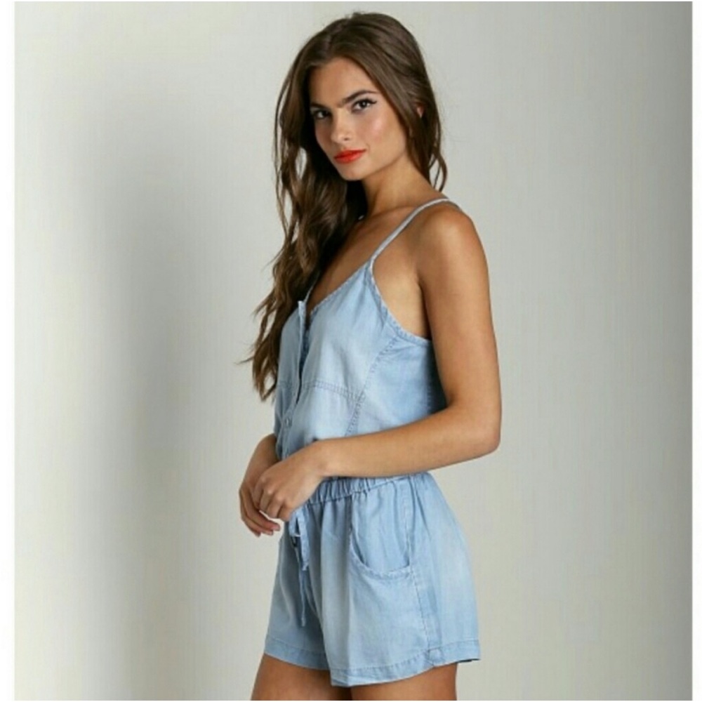 Cloth & Stone Chambray Rompers Size XS